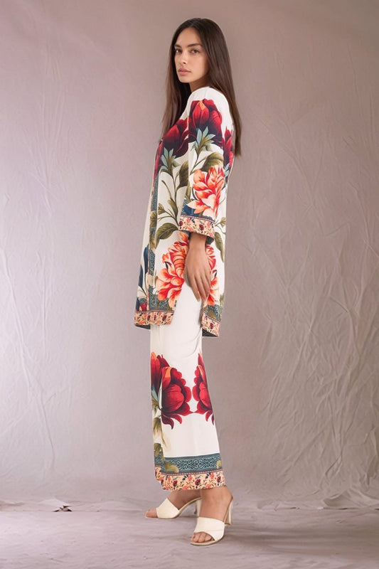 Majestic Rose White (Stitched 2 Pcs)