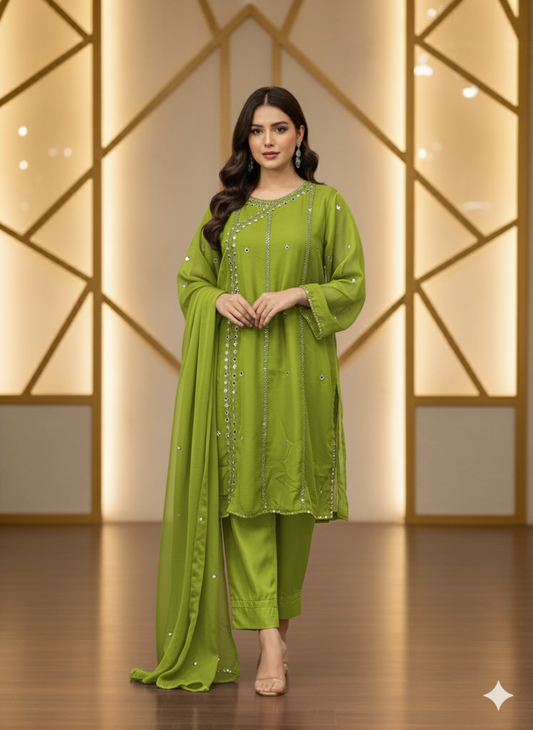 Mahnoor SeaGreen (Stitched 3 Pcs)