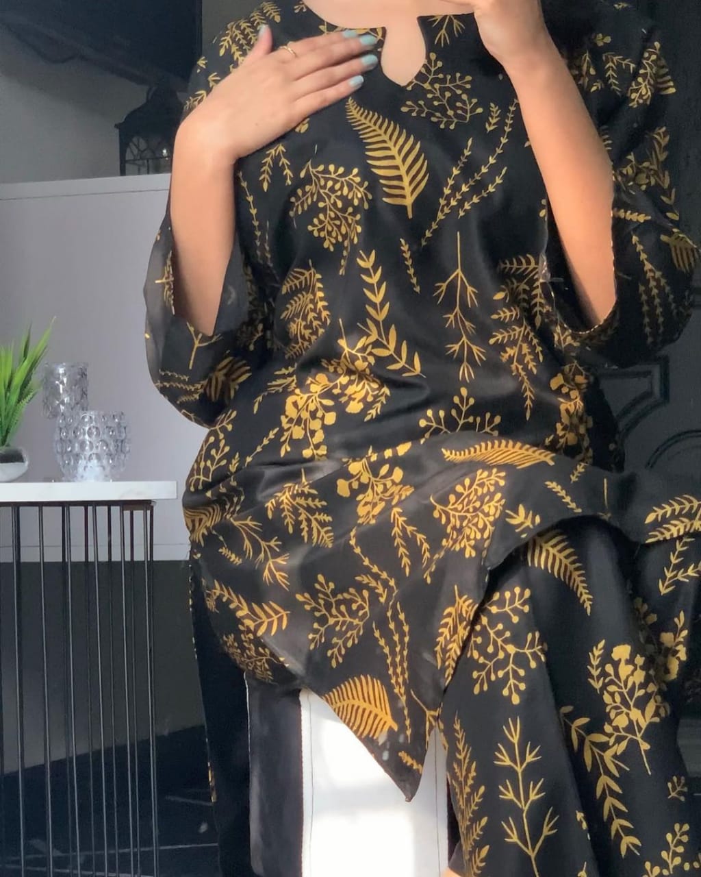 Floral Leaf (Stitched 2 Pcs)