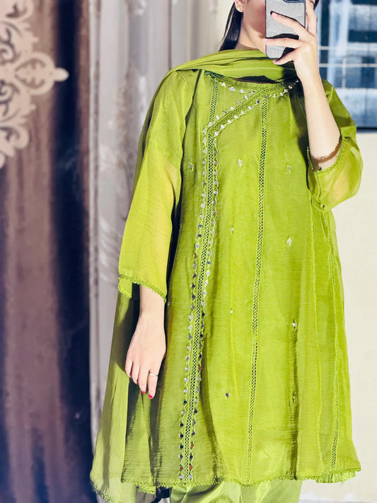 Mahnoor SeaGreen (Stitched 3 Pcs)