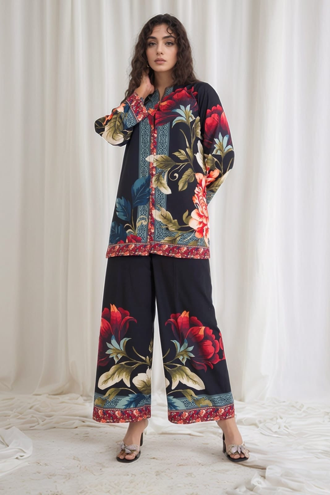 Majestic Rose Black (Stitched 2 Pcs)