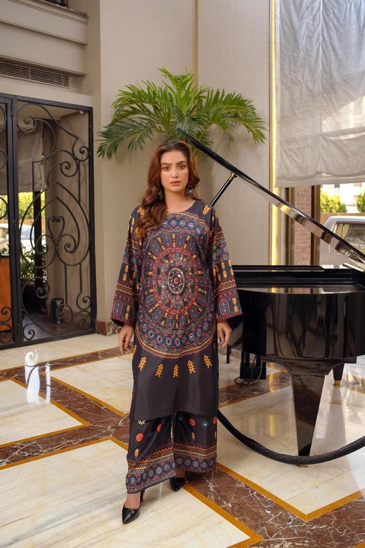 Khaddi Black (Stitched 2 Pcs)