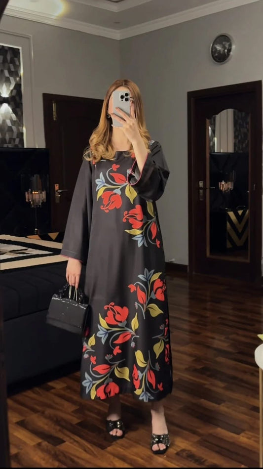 Rose Black (Stitched 2 Pcs)