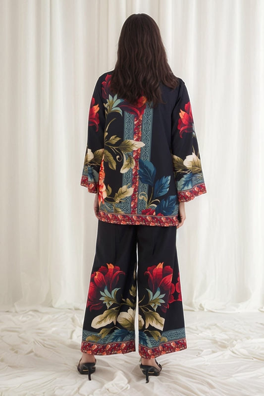 Majestic Rose Black (Stitched 2 Pcs)