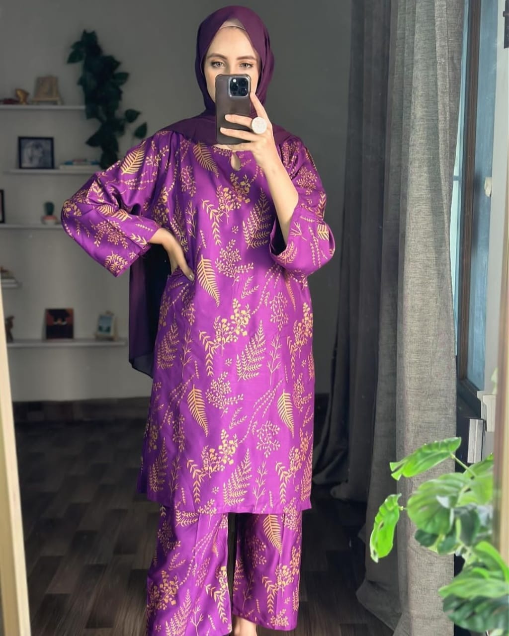 Floral Leaf (Stitched 2 Pcs)