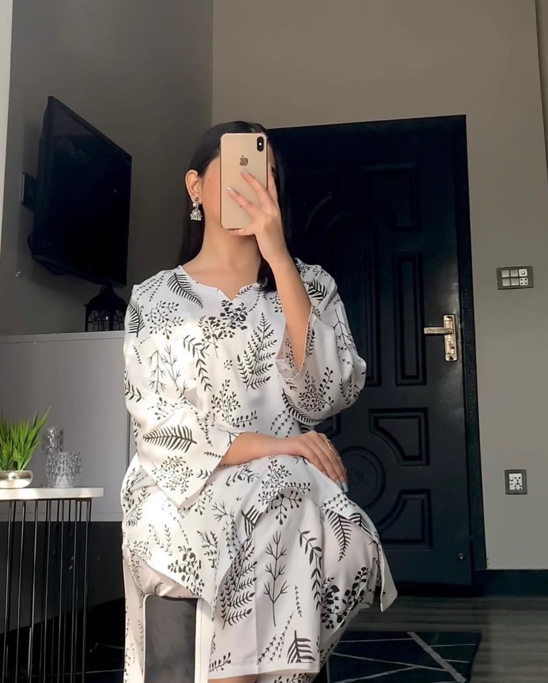 Floral Leaf (Stitched 2 Pcs)