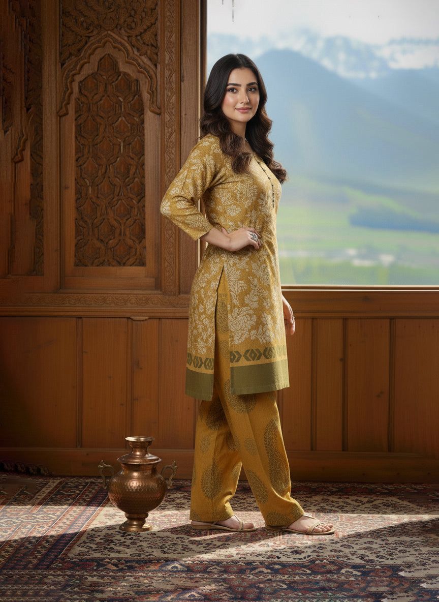 Lustrous Silk Farshi-Shalwar (Stitched 2 Pcs)