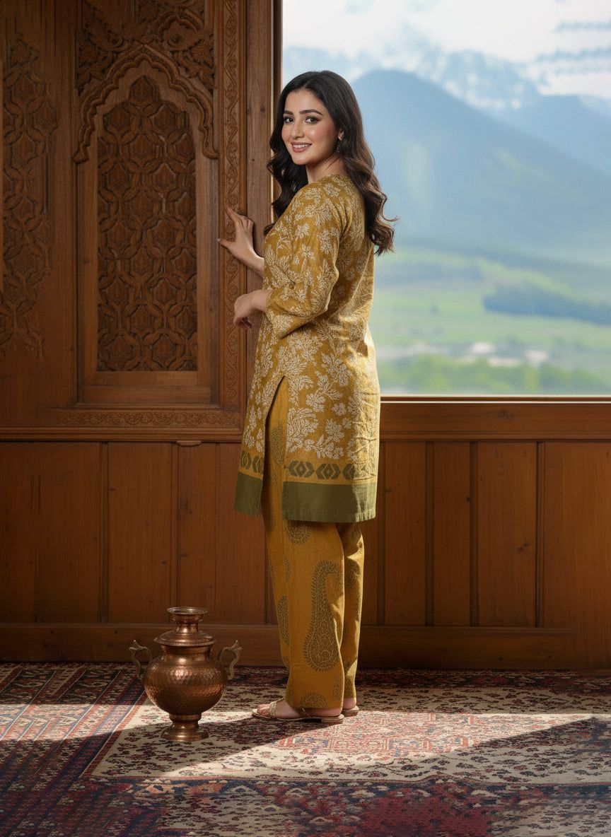 Lustrous Silk Farshi-Shalwar (Stitched 2 Pcs)