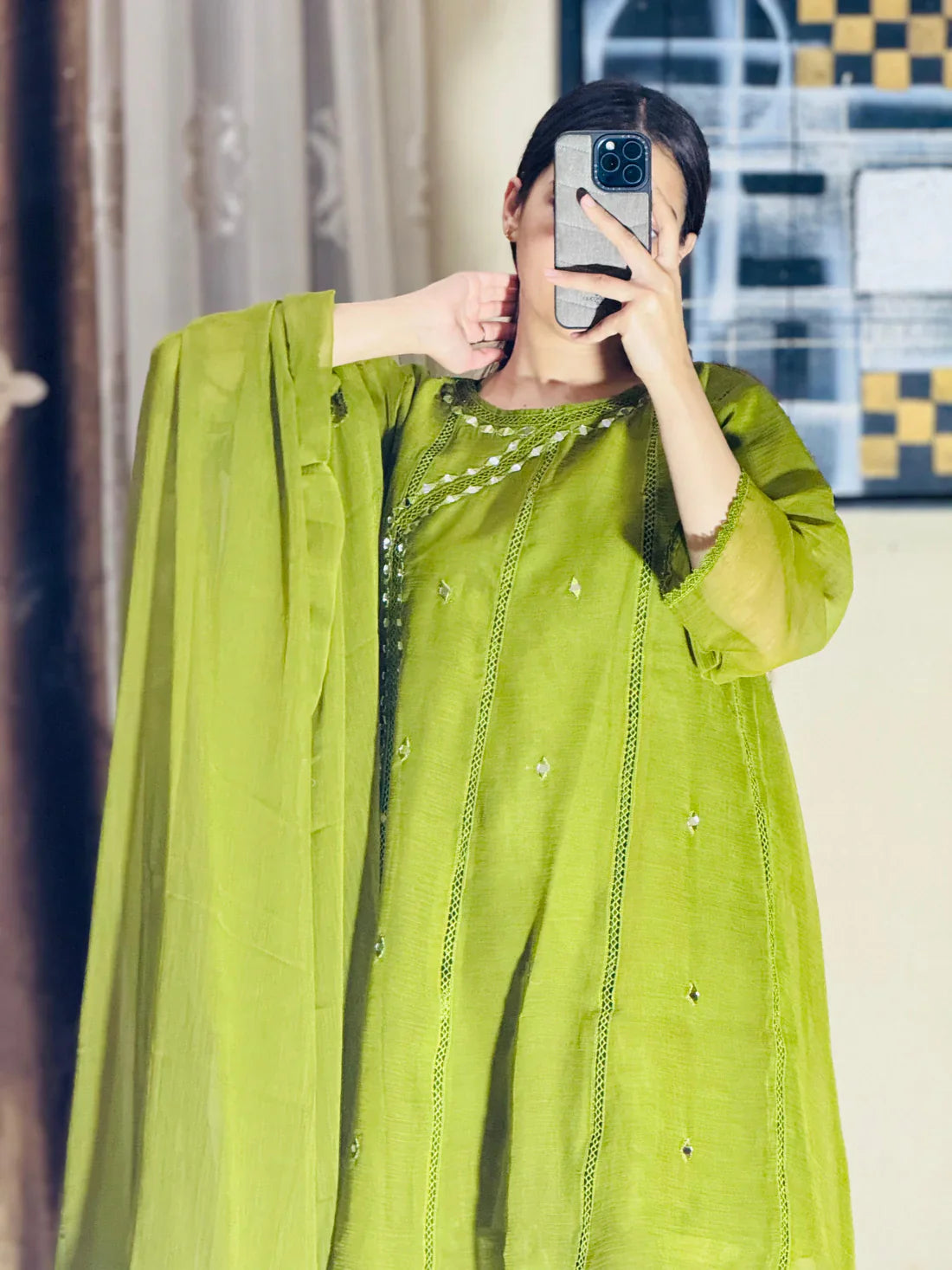 Mahnoor SeaGreen (Stitched 3 Pcs)