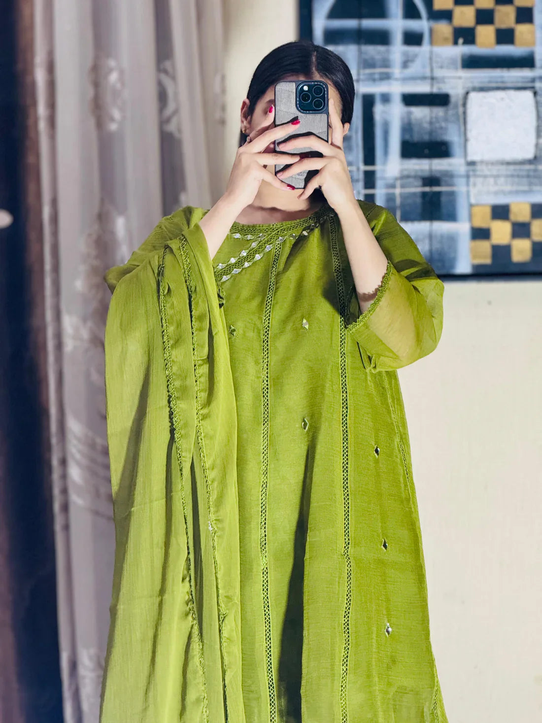 Mahnoor SeaGreen (Stitched 3 Pcs)